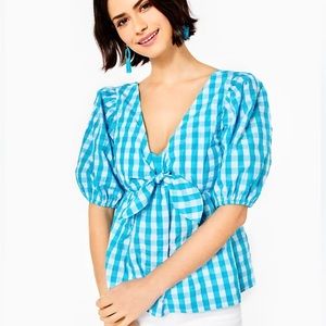 Lilly Pulitzer Sarafina Gingham Babydoll Top